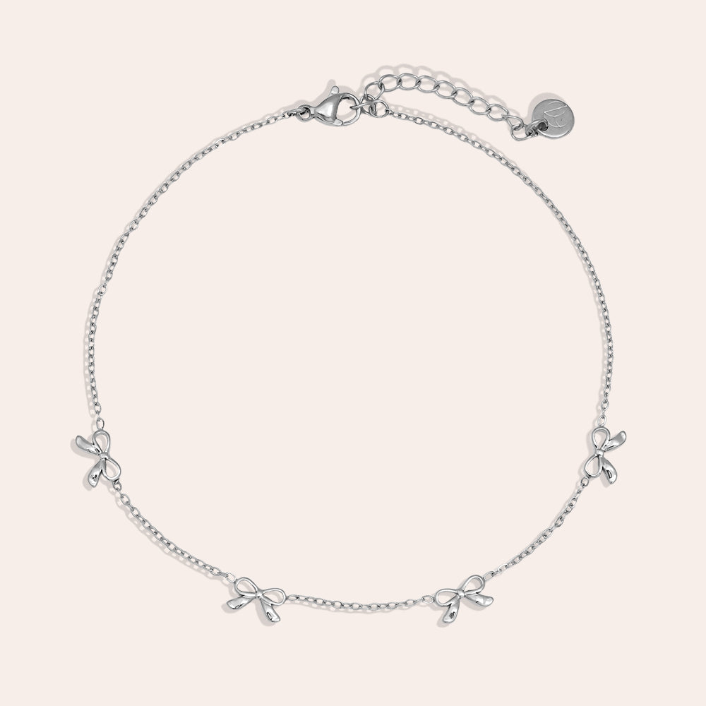 Bratara pentru glezna aurie / argintie cu fundite - Chic & Sweet