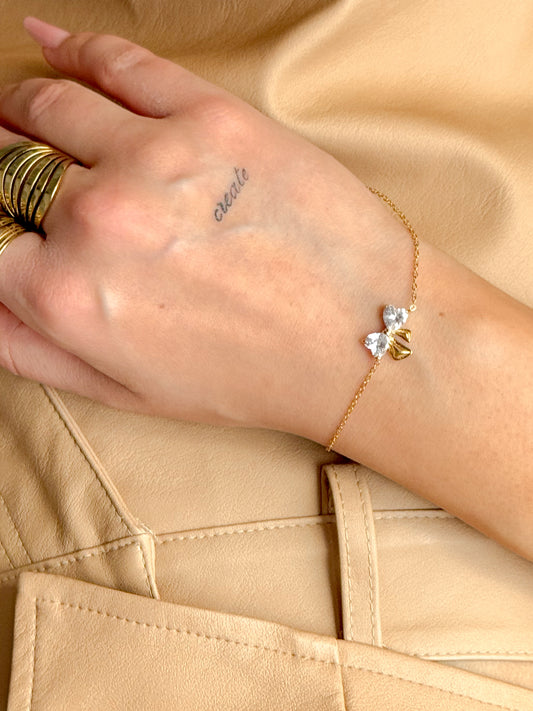 Bratara aurie cu fundita - Bow Down