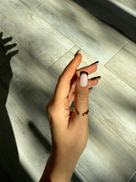 inel ajustabil auriu/argintiu - "Cold As My Ex"