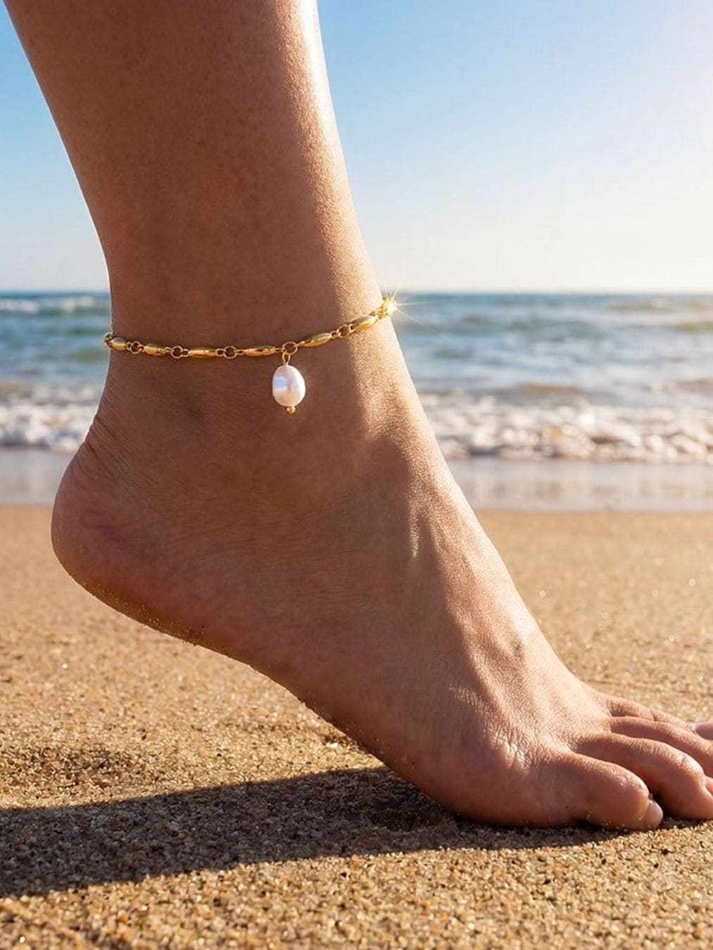 Barefoot Mornings - Bratara de picior cu perla reala