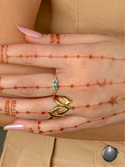 Inel ajustabil auriu mat - "Afterlife"