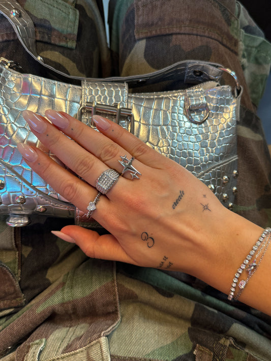 Inel auriu/argintiu "Glitzed"