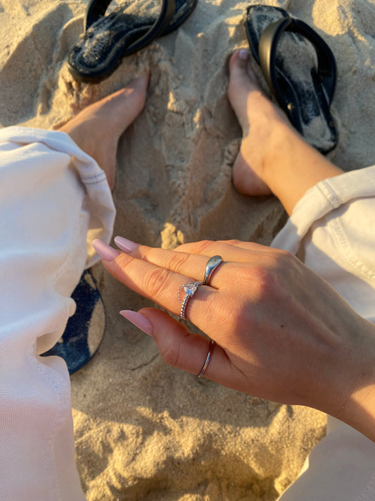 Inel argintiu ajustabil - Love Bites