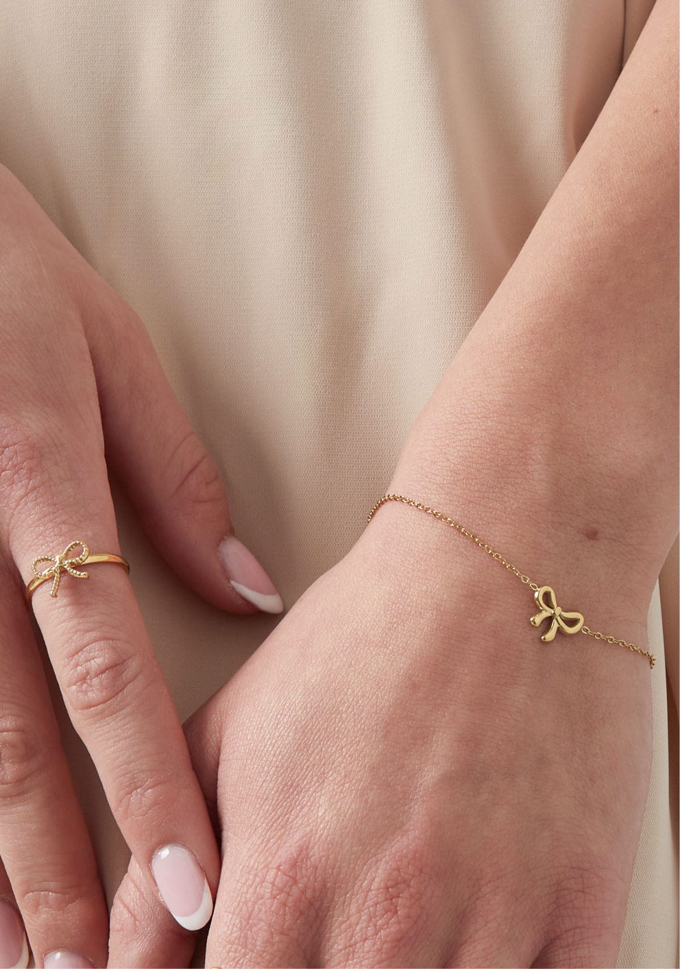 Inel cu fundiță auriu/argintiu - “oh! Honey”