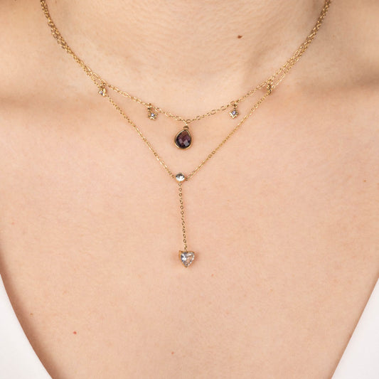 Colier auriu / argintiu - "Lover's Pendulum”