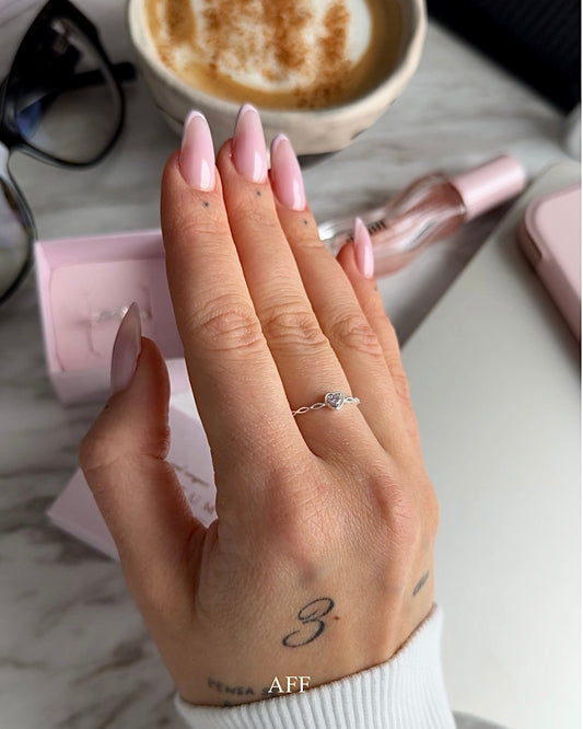 Love me carefully- Inel din argint 925 cu cristal zirconia