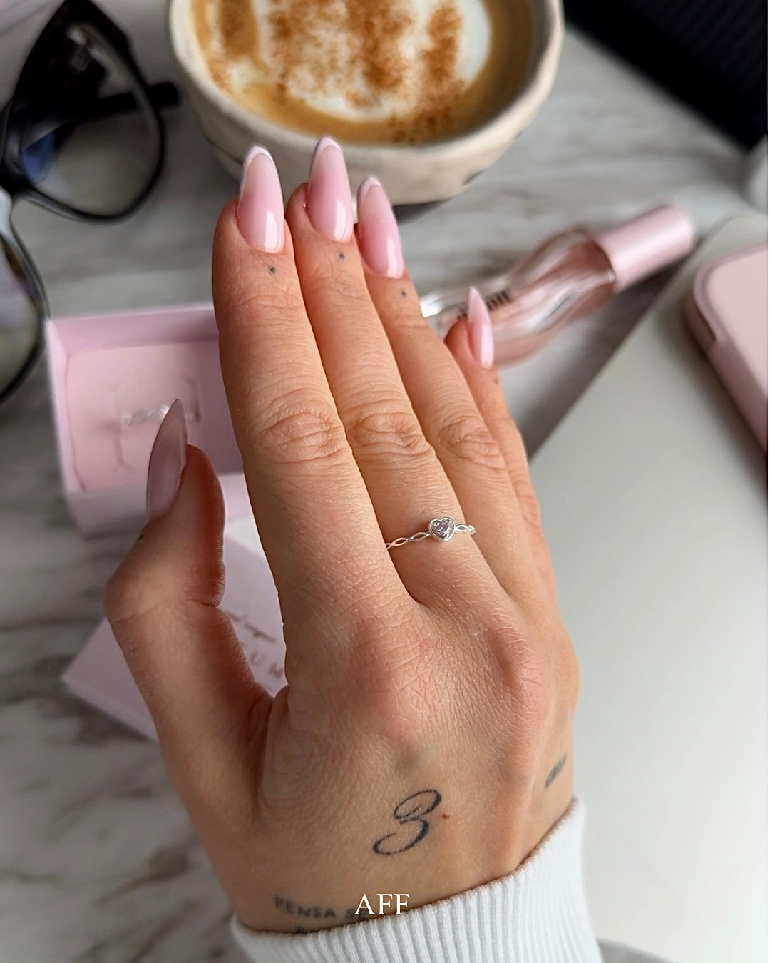 Love me carefully- Inel din argint 925 cu cristal zirconia