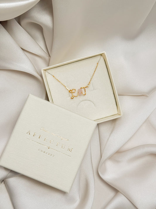 Choker personalizat cu INITIALE si piatra semiprețioasă - "ARCANA" (35 cm)