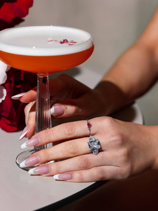 Red Velvet - Inel din argint 925 cu cristal zirconia