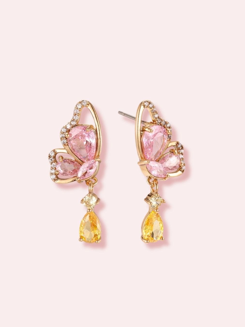 She Has Wings - Cercei cu fluturi si cristale zirconia