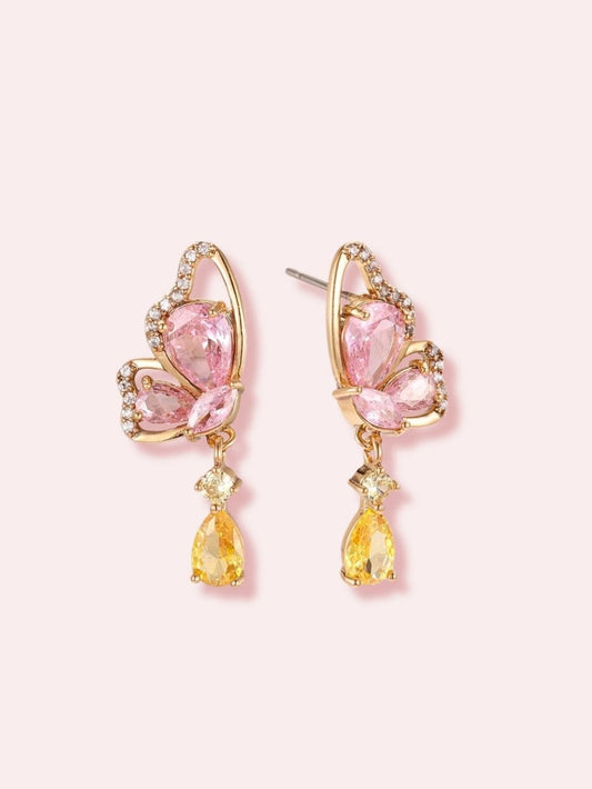 She Has Wings - Cercei cu fluturi si cristale zirconia