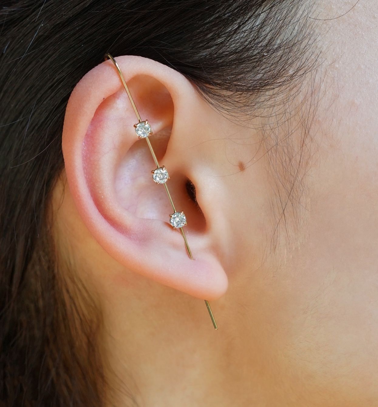 Cercel ear climber auriu/argintiu - "The Princess and the Blade" ( 1 BUC)