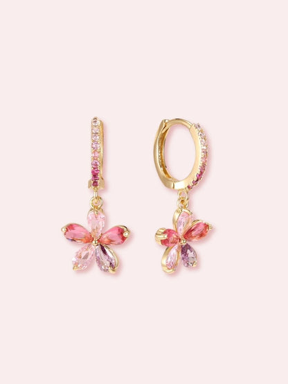 Petals in My Hair - cercei colorati cu pietre zirconia