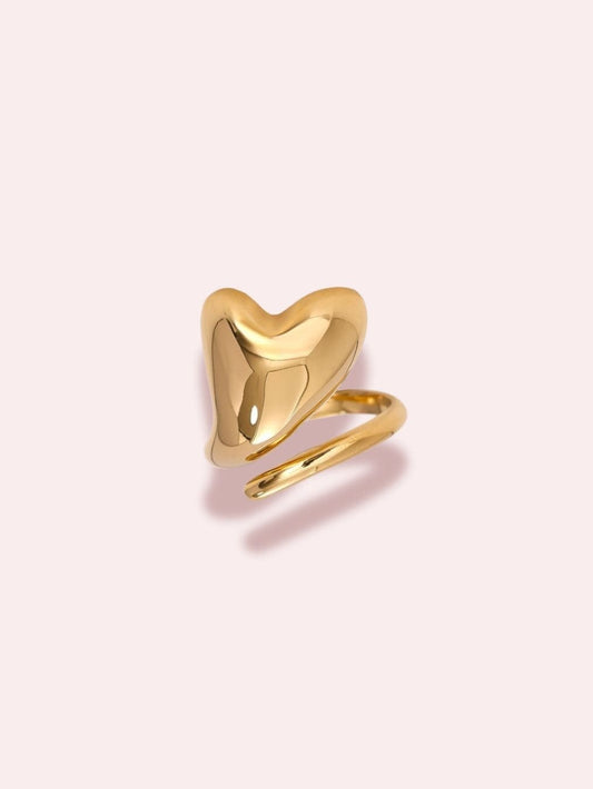 Inel ajustabil auriu - "Warm at Heart"