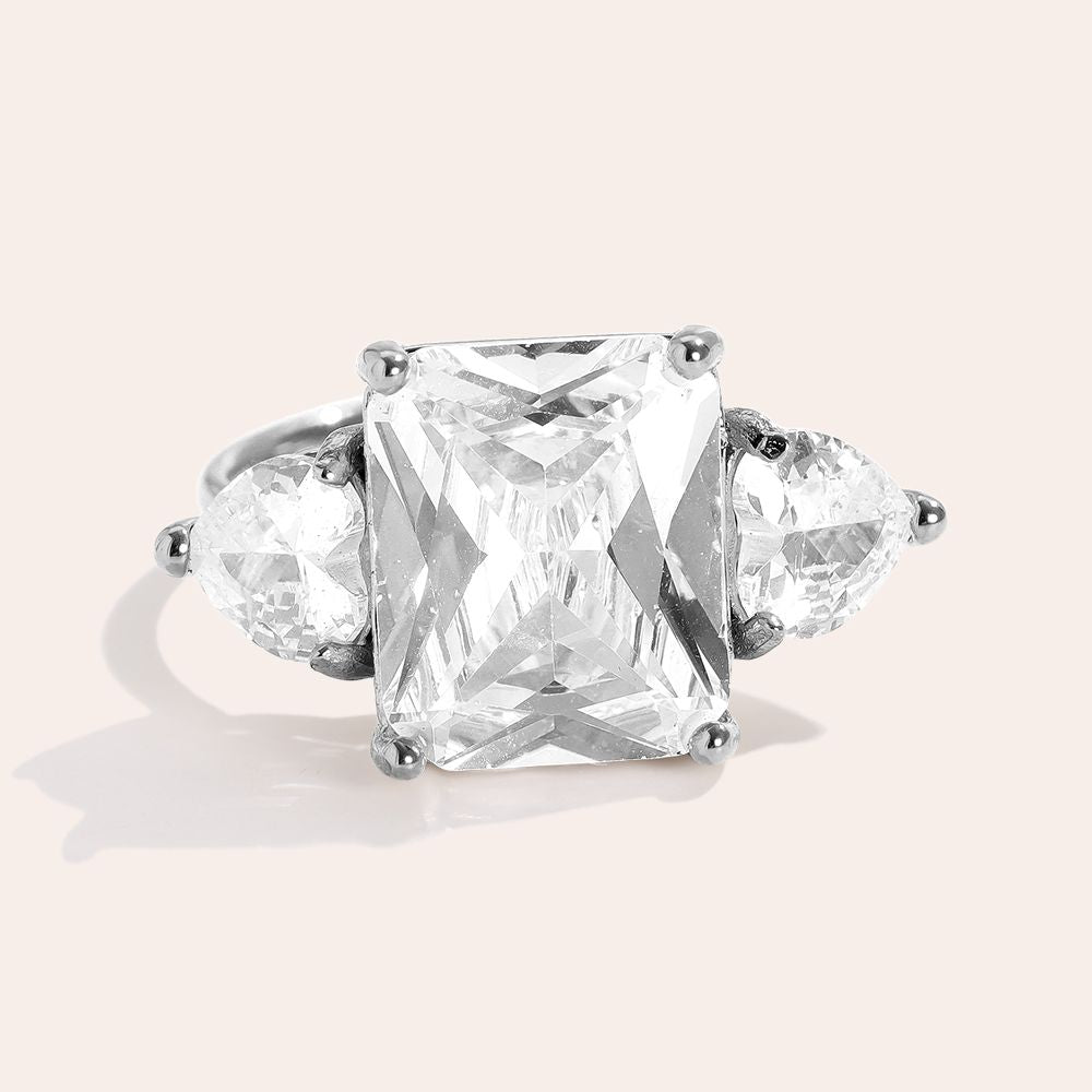 Inel ajustabil auriu/argintiu - "Engaged to Myself"