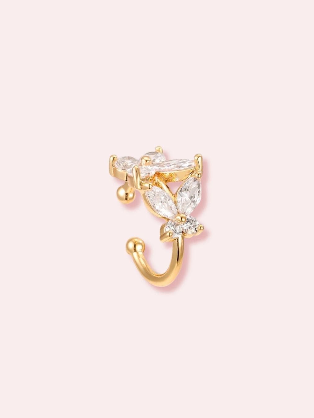 Cotton Candy Skies - earcuff cu fluturi si cristale zirconia