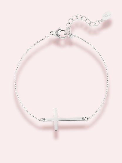"Faith" - Brățară aurie/argintie cu cruciuliță
