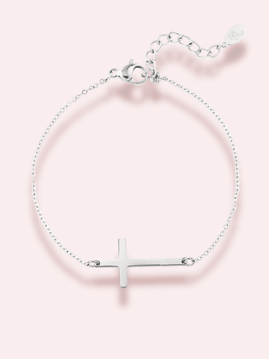 "Faith" - Brățară aurie/argintie cu cruciuliță