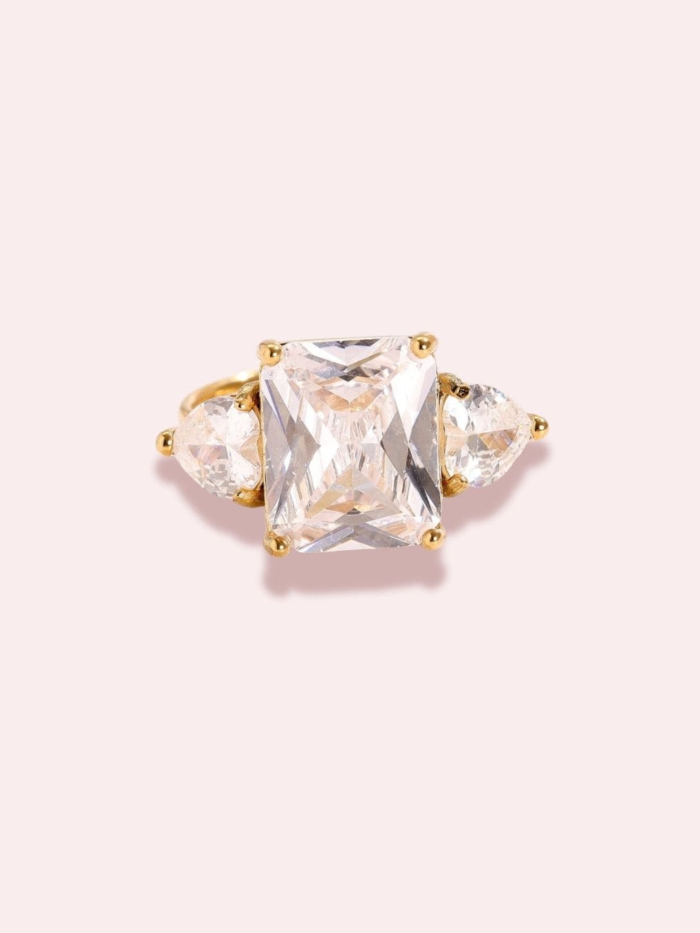 Inel ajustabil auriu/argintiu - "Engaged to Myself"
