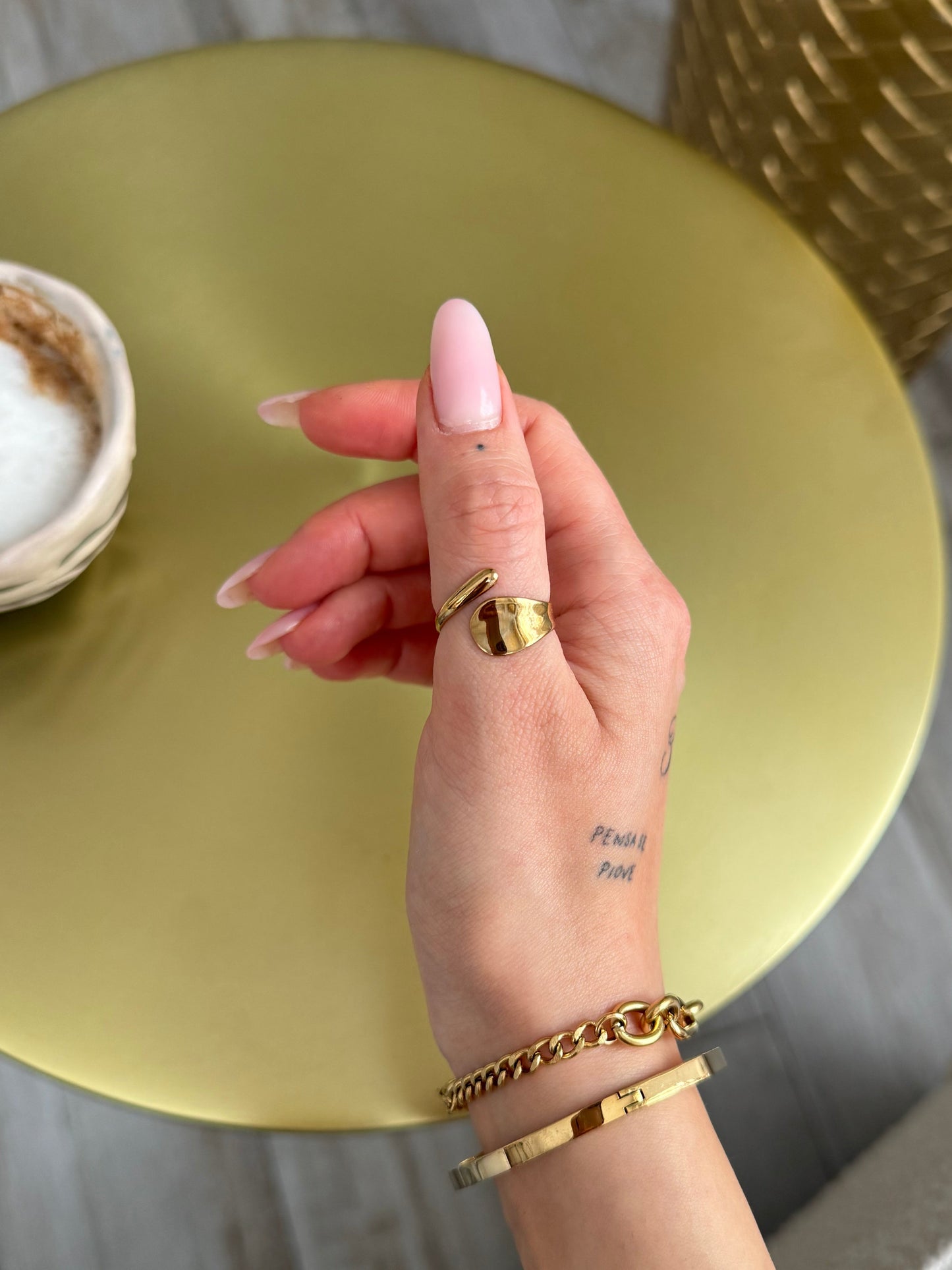 Inel auriu ajustabil - “Forget Me Not”