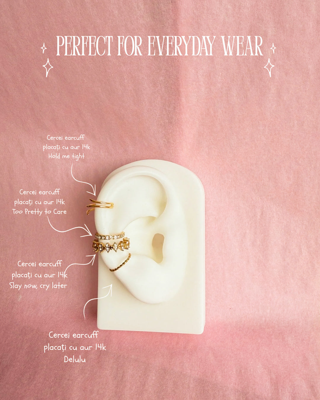 Slay Now, Cry Later - Earcuff auriu/argintiu