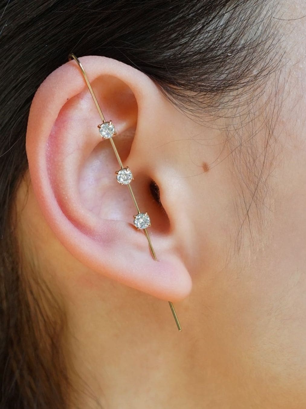 Cercel ear climber auriu/argintiu - "The Princess and the Blade" ( 1 BUC)