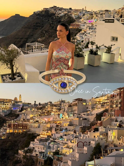 Once in Santorini - Inel ajustabil auriu/argintiu