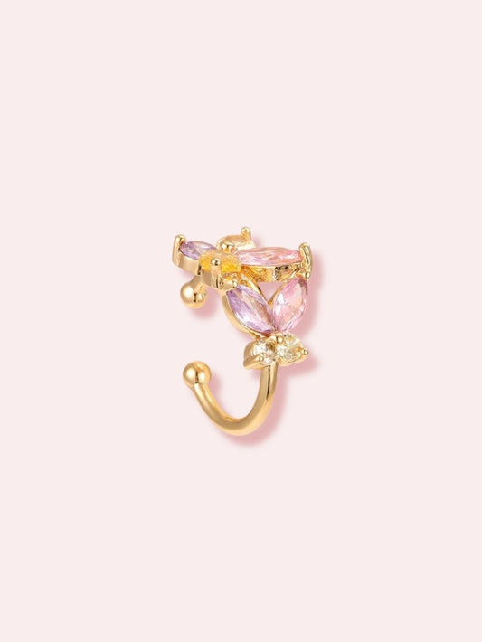Cotton Candy Skies - earcuff cu fluturi si cristale zirconia