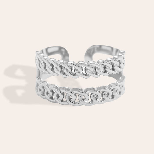 Inel ajustabil argintiu - “Pretty Gets Away With It”