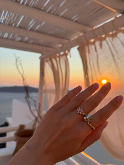 Once in Santorini - Inel ajustabil auriu/argintiu