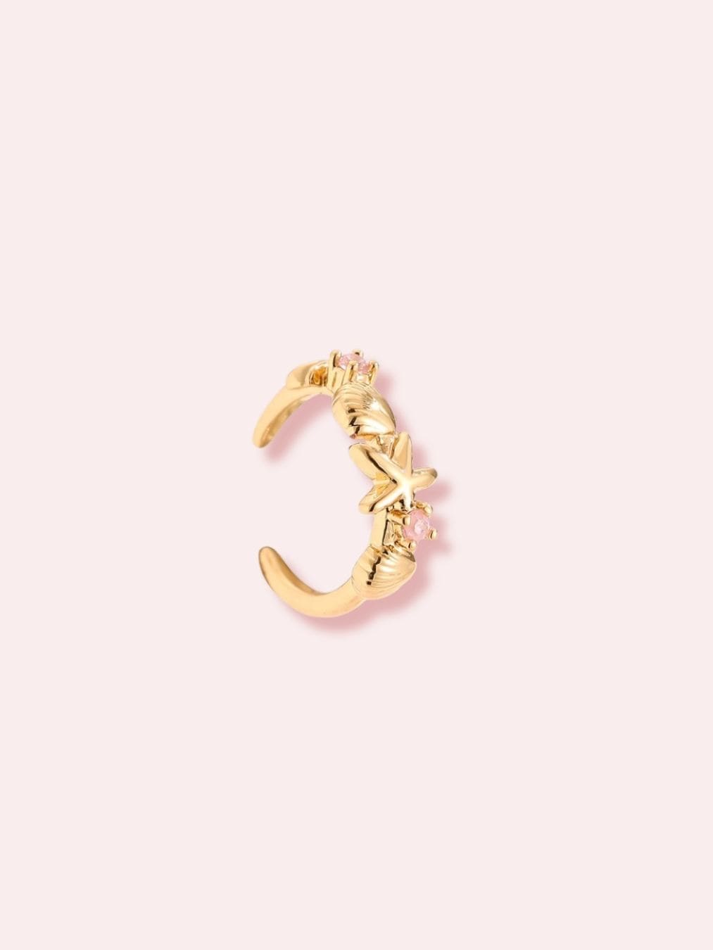 Ocean Made - earcuff cu cristale zirconia roz