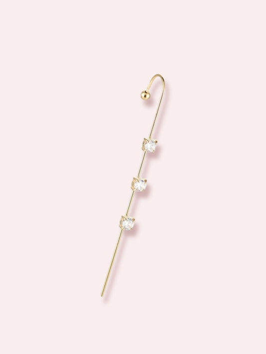 Cercel ear climber auriu/argintiu - "The Princess and the Blade" ( 1 BUC)