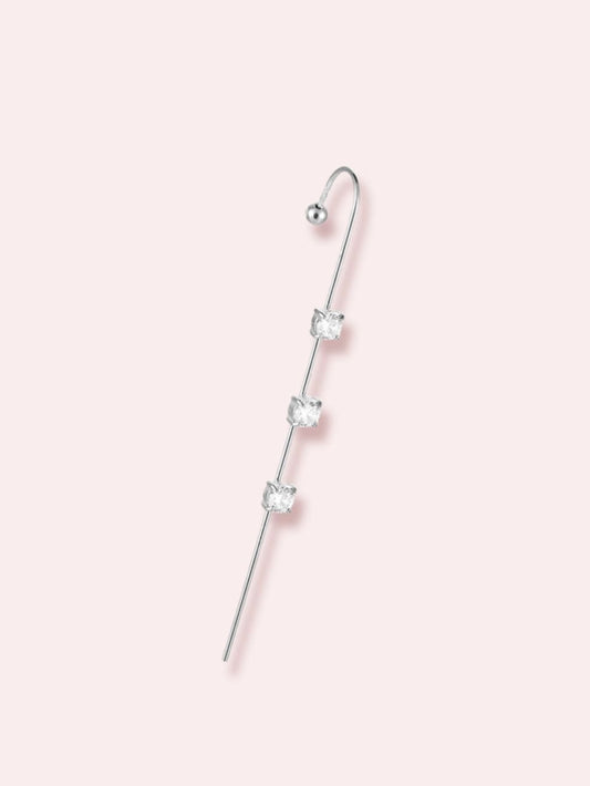 Cercel ear climber auriu/argintiu - "The Princess and the Blade" ( 1 BUC)