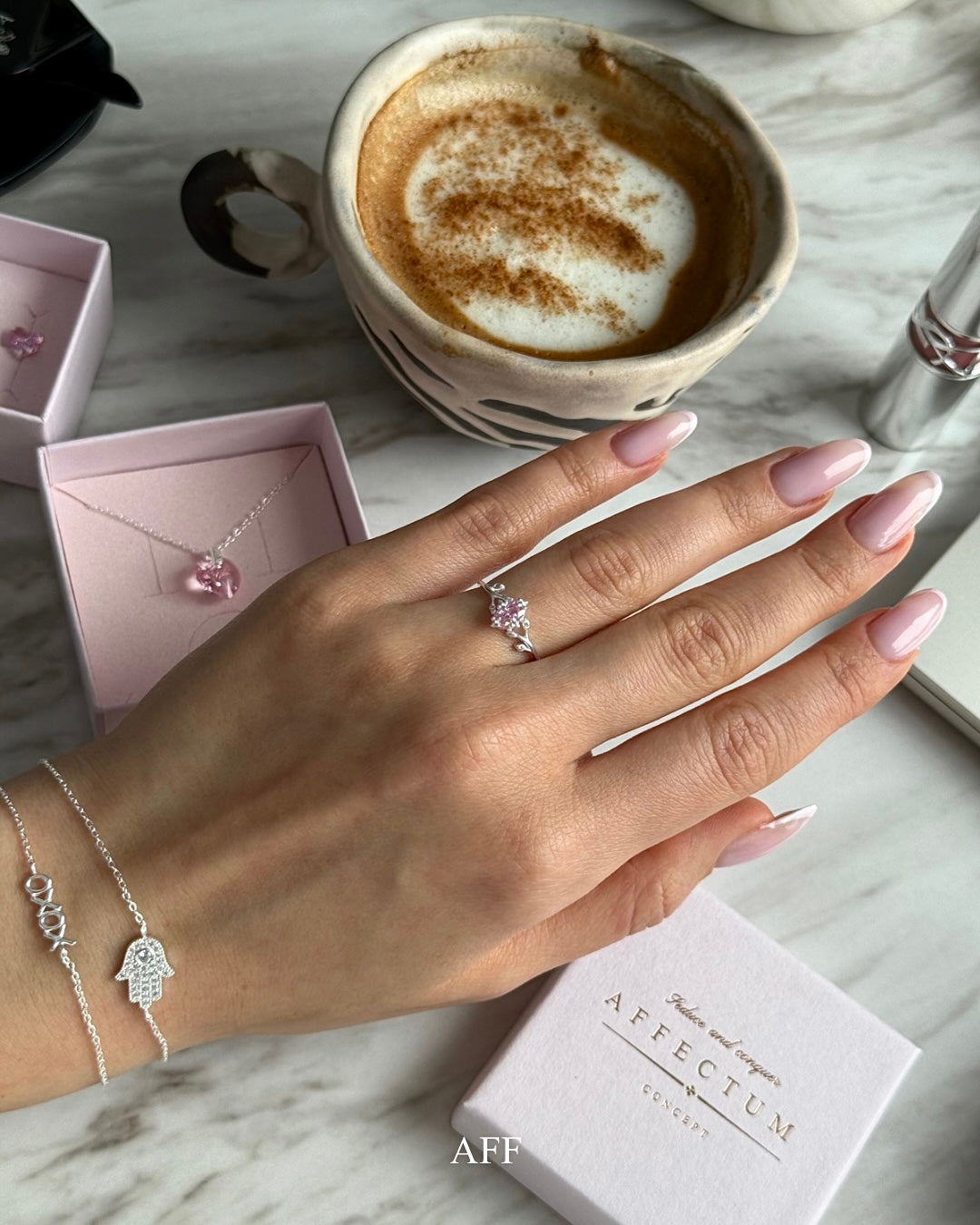 Blush Kiss - Inel din argint 925 cu cristal zirconia