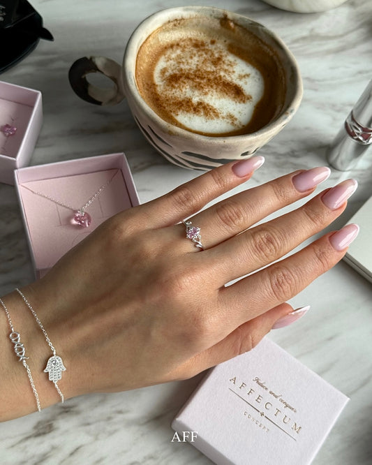 Blush Kiss - Inel din argint 925 cu cristal zirconia