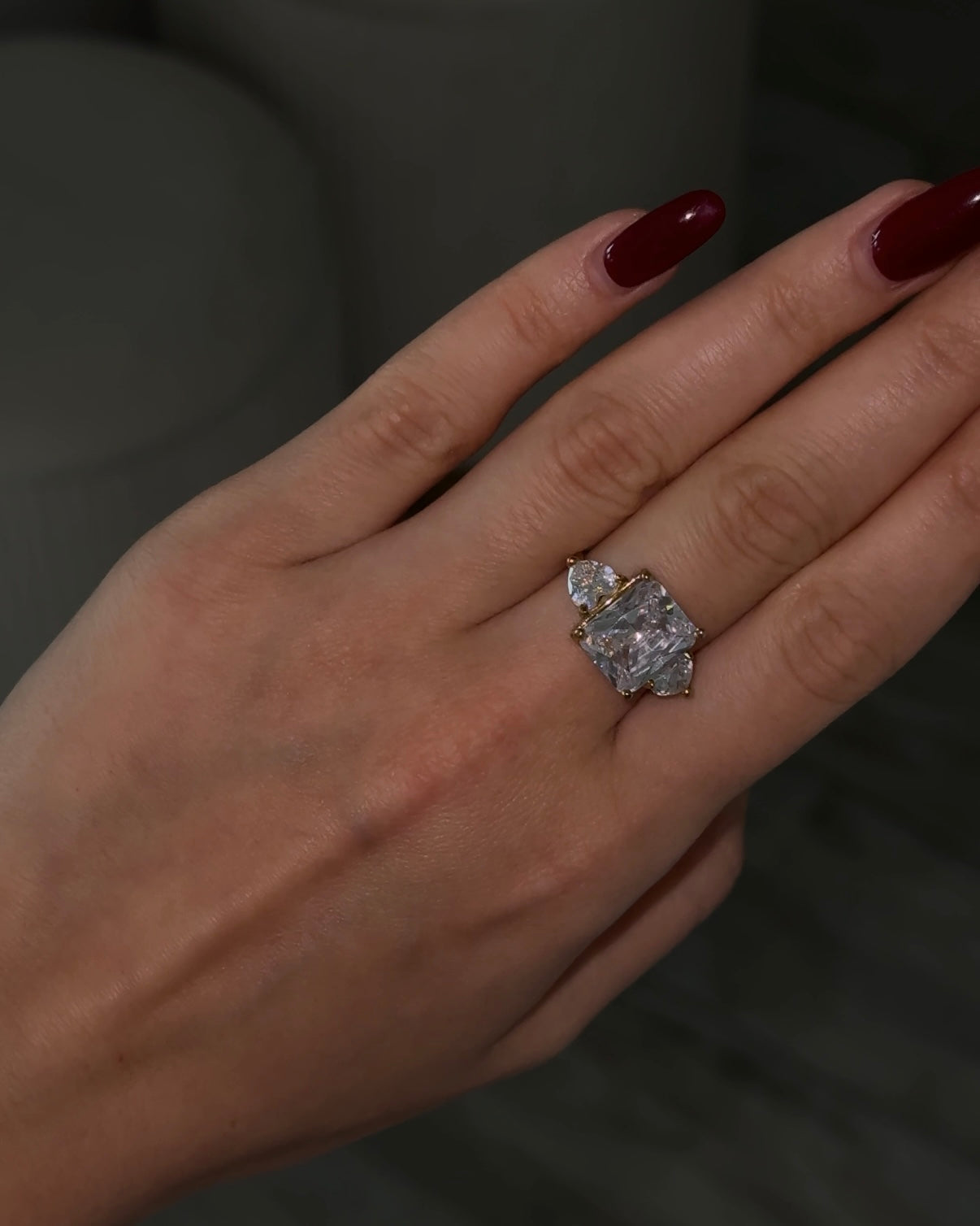 Inel ajustabil auriu/argintiu - "Engaged to Myself"