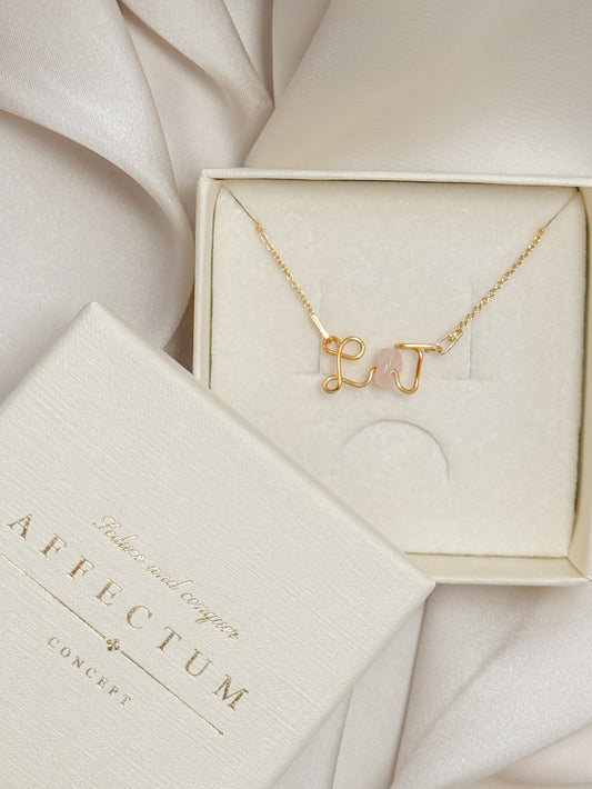 Choker personalizat cu INITIALE si piatra semiprețioasă - "ARCANA" (35 cm)