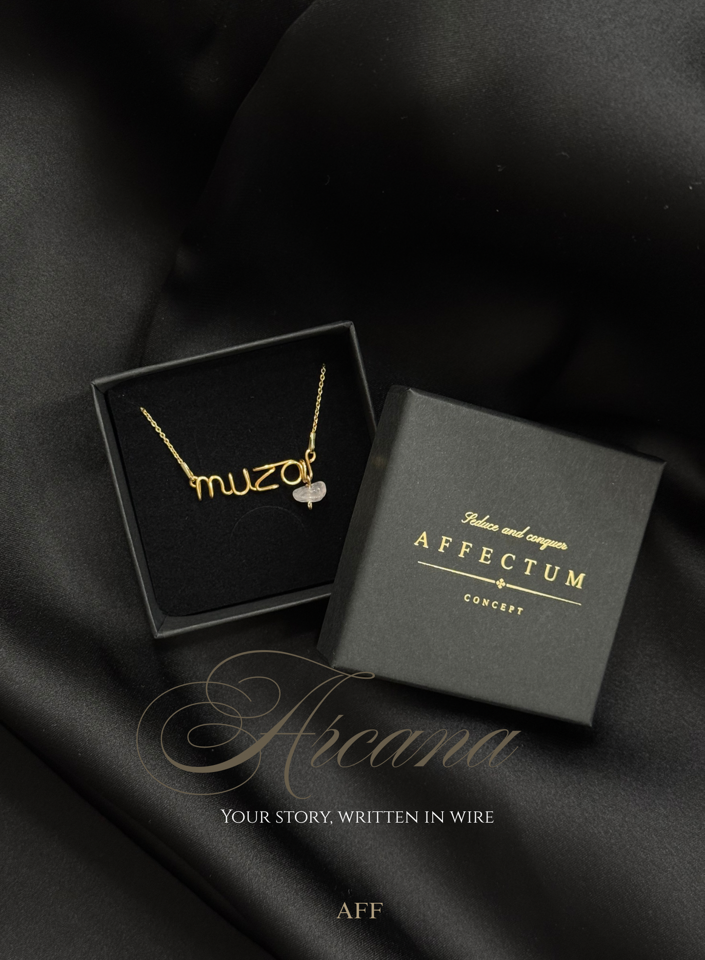 Choker personalizat AURIU cu piatra semiprețioasă - "ARCANA" (35 cm)