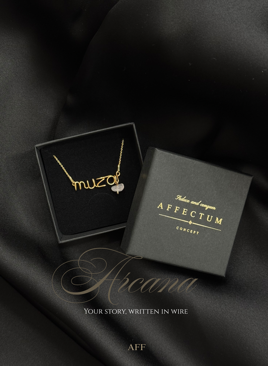 Choker personalizat AURIU cu piatra semiprețioasă - "ARCANA" (35 cm)