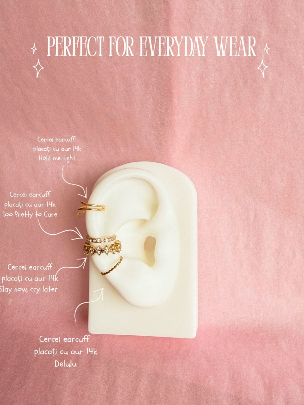 Slay Now, Cry Later - Earcuff auriu/argintiu