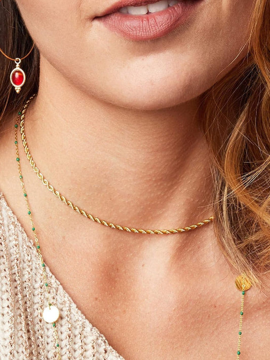 Colier choker auriu -“Into Eden”